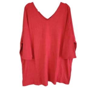 New Look Curves red short sleeve sweater V neck and V back NWT size US 20